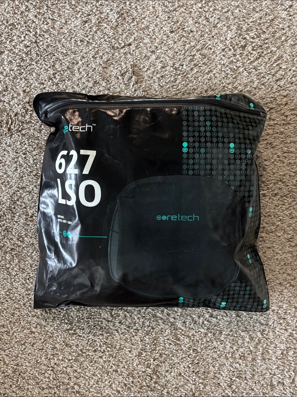 Coretech 627 LSO Lumbar Support Belt - Black with Teal Logo
